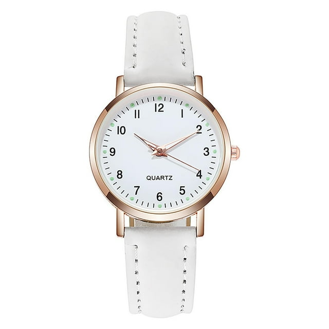 Fiudx Reloj Digital de Cuarzo, Estilo Vintage, Esfera Redonda, Números Arábigos Fáciles de Leer, Correa de Piel Flexible, Ideal para Uso Diario, Accesorio Unisex.