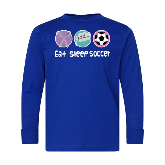Inktastic Eat Sleep Soccer Team Player Long Sleeve Youth T-Shirt