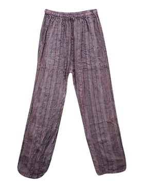 Mogul Harem Pant Cotton Pink Loose Trouser Striped Side Pocket With Elastic Waistband Summer Casual Pants