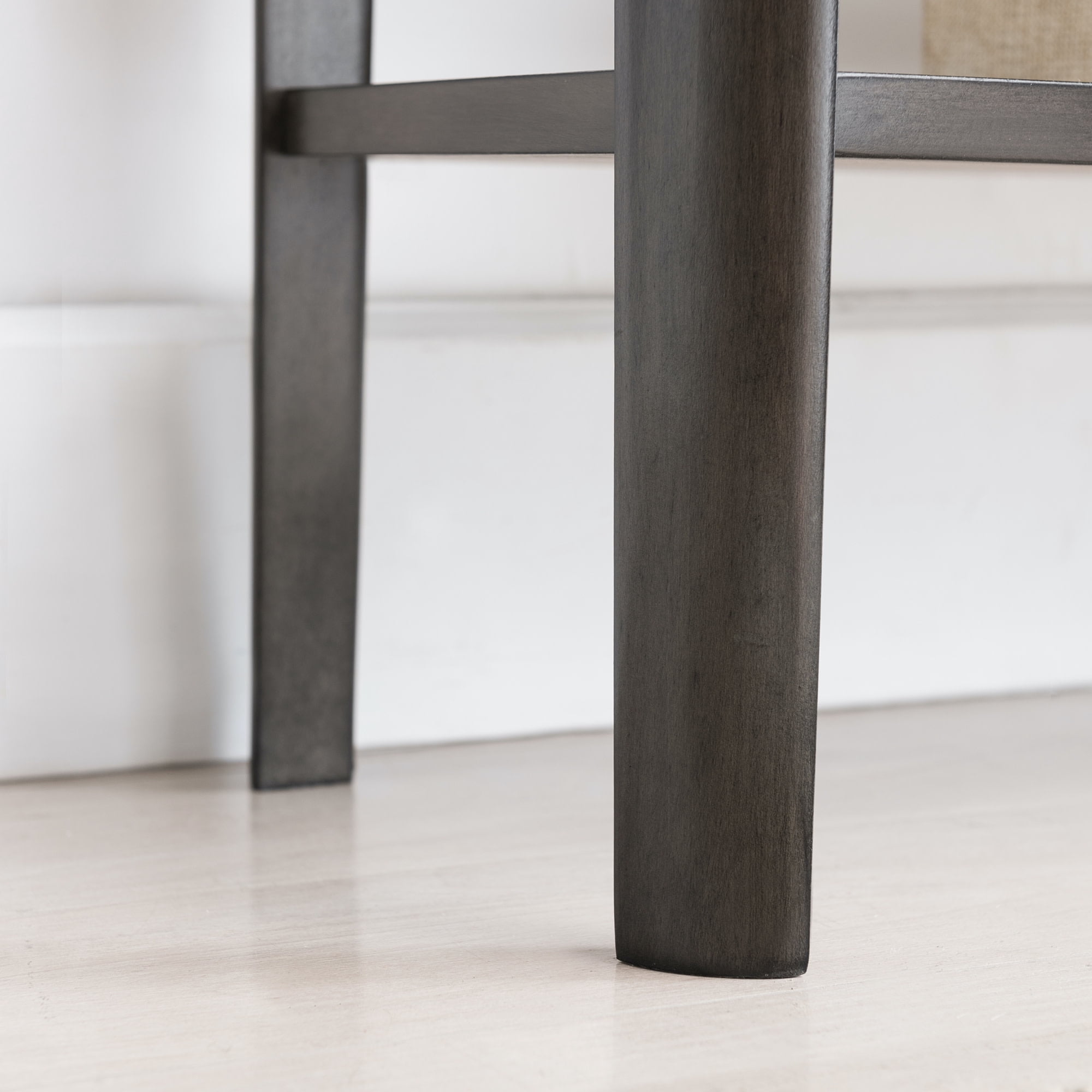 Leick Home Obsidian Solid Wood Recliner Wedge Glass Top End Table with Shelf, Smoke Gray/Black