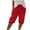 07# Red, variant on HKYNLAG Linen Shorts for Women 2026 Drawstring High Waist Knee Length Bermuda Short Loose Comfy Casual Summer Shorts with Pocket Dark Green L