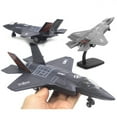thumbnail image 2 of Large Alloy Pull Back F-35 Fighter Aircraft Model Music LED Airplane Toy Gift, 2 of 6
