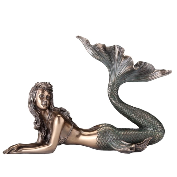 VERONESE Mermaid Lying Down Statue Sculpture Nautical Figurine