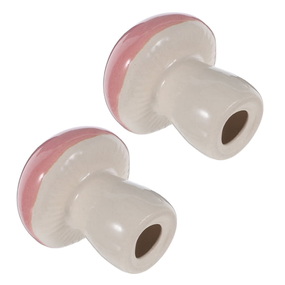 DEEPCRAFF 2-Pack Mushroom Style Ceramic Toilet Bolt Caps for Bathroom Fixtures and Home Improvement Decor