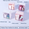 thumbnail image 4 of Cajas blancas para bolas de algodón, hisopos, discos e hilo dental. Dispensador con 2 compartimentos para encimera de baño., 4 of 5