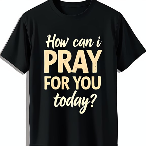 Black T-Shirt with Inspiring How Can I Pray for You Today? Faith & Compassion Design