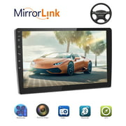 Android 8.1 2 Din GPS Car Stereo Radio 9" HD 1080P 2.5D Tempered Glass Mirror Car MP5 Player with Bluetooth WIFI GPS FM Radio Receiver, Nissan interface power cord , NOT included Camera