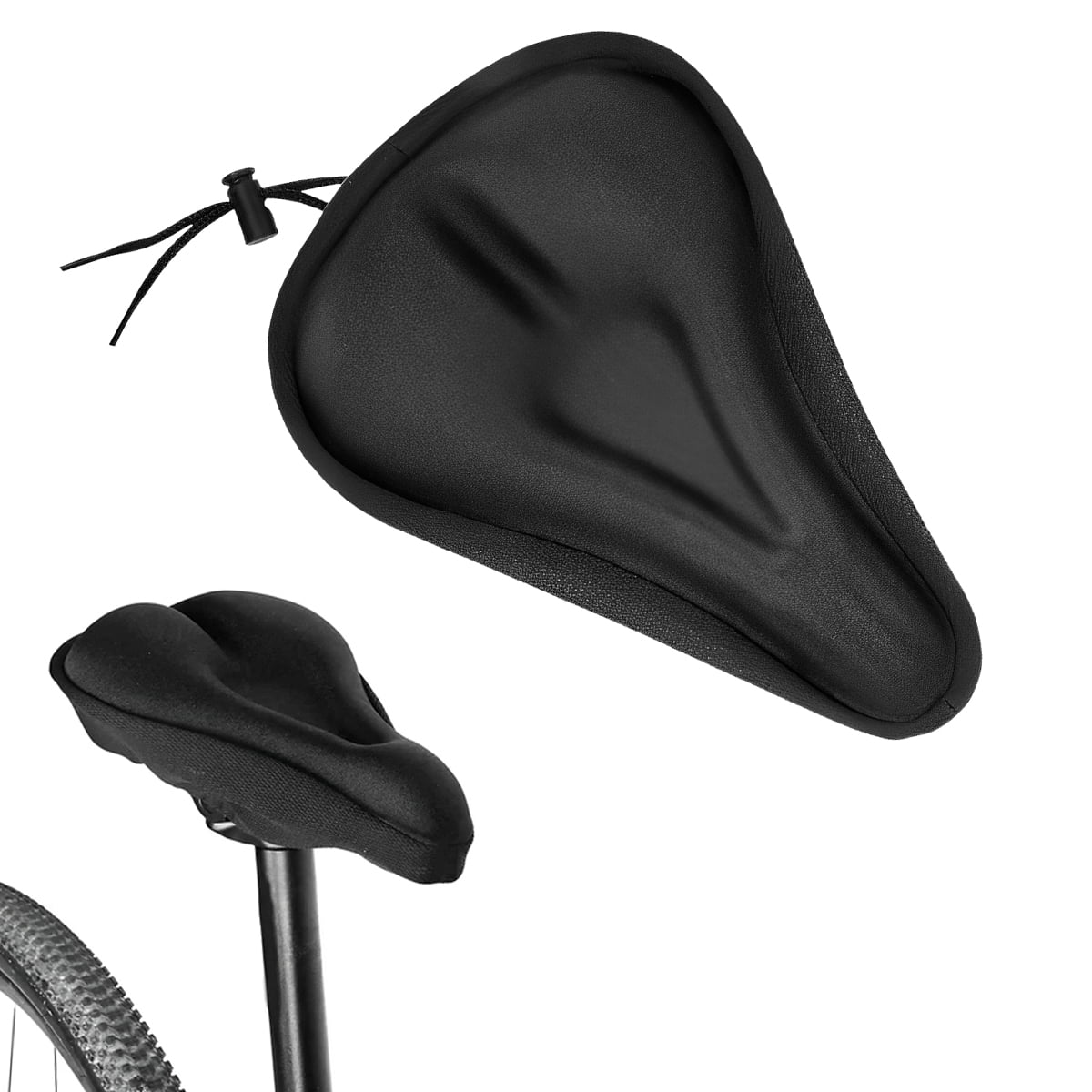 1 pc Bike Seat Cushion Padded Gel Bike Seat Cover Wide Comfortable ...