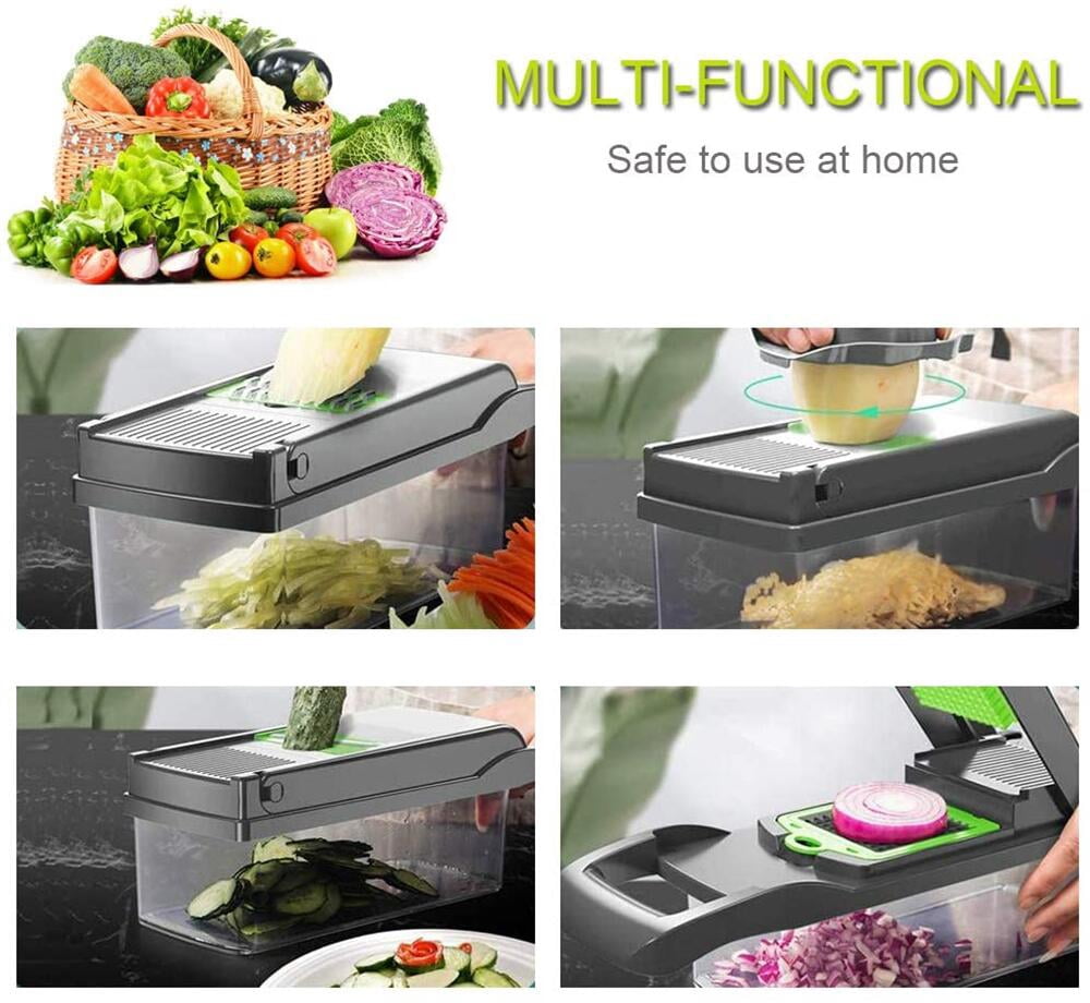 Oumilen Vegetable Chopper Slicer 10-in-1 Chopper Vegetable Cutter with Container Kitchen