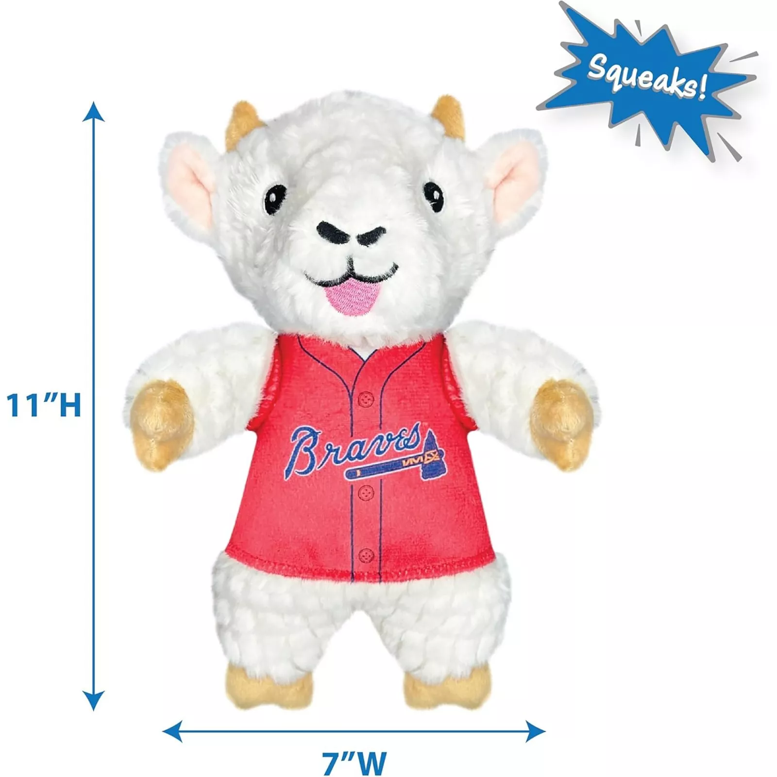 Pets First MLB Goat Plush Toy for Dogs & Cats Squeaky Dog Toy with Squeaker