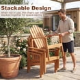 thumbnail image 4 of Gymax Stackable Adirondack Chair Acacia Wood Outdoor Chair w/ Slatted Backrest & Seat, 4 of 7