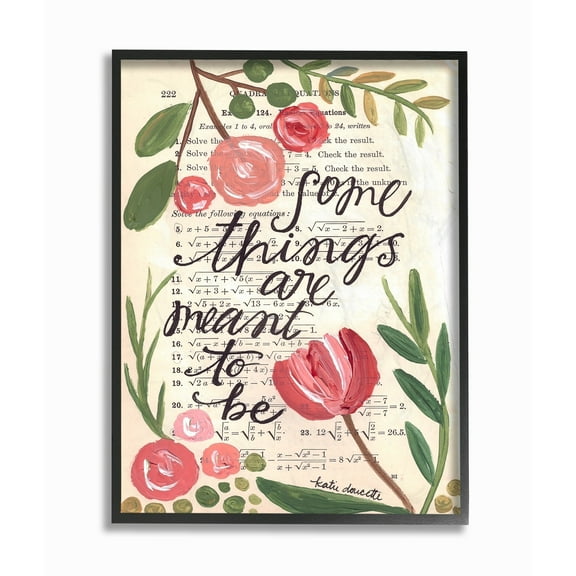 Stupell Meant To Be Painterly Math Sheet Framed Wall Art 16 x 20