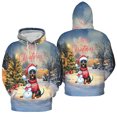 thumbnail image 3 of Merry Christmas Woofmas Xmas Noel Doberman Pinscher Santa Snowman All Over Print 3D Hoodie Unisex Merch Hoodies Doberman Dog Lover Gifts - 13016, 3 of 6