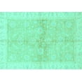 thumbnail image 1 of Ahgly Company Machine Washable Indoor Rectangle Oriental Turquoise Blue Traditional Area Rugs, 7' x 9', 1 of 4