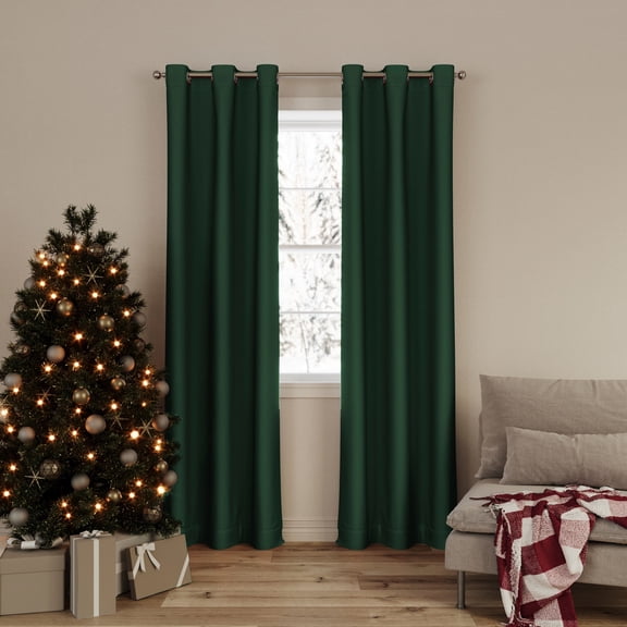 BrylaneHome Cassil Grommet Panels With Tie Back, Set Of 2