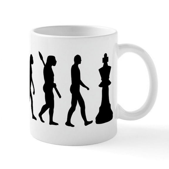 CafePress - Chess King Evolution Mug - 11 oz Ceramic Mug - Novelty Coffee Tea Cup
