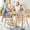 Natural, variant on Guidecraft Nordic Table and Chair Set- Natural: Wooden Kids Table with 4 Chairs, Bentwood Classroom Activity Seating for Crafting & Reading, Kids Play Montessori Furniture for Playroom & Homeschool