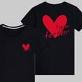 thumbnail image 4 of WREESH Family Matching T-Shirts for Kids Comfortable Crew Neck Short Sleeve Tops with Heart Prints for Family Outings Black, 4 of 5