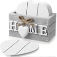 thumbnail image 1 of 6 Pieces Wooden Love Heart Coasters in Grey Storage Box Rustic Home Decoration Drink Coaster for Tabletop Protection Cups Wooden Table, 4 Inch (Home), 1 of 7