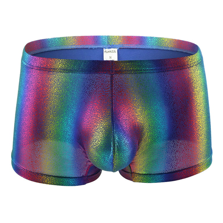 YWDJ Mens Underwear Boxer Briefs Pack Rainbow Men Boxer Briefs Nylon Casual  Large Size Breathable Low Waist Briefs Multicolor M