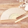 thumbnail image 6 of Balsa Circle 5 Ivory Silk Folding Hand Fans Wedding Favor Birthday Party Events, 6 of 6
