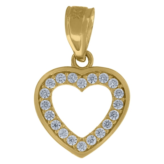 10k Yellow Gold Womens Heart Pendant for Women