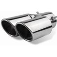 thumbnail image 1 of 2.5" Inlet Dual Exhaust Tip, Straight Exhaust Pipe with Screw, Stainless Steel Muffler Exhaust, Tail Pipe Muffler Tip, Auto Fashion Modificed Parts, Universal Rear Tip Pipe for Cars (Silver), 1 of 6