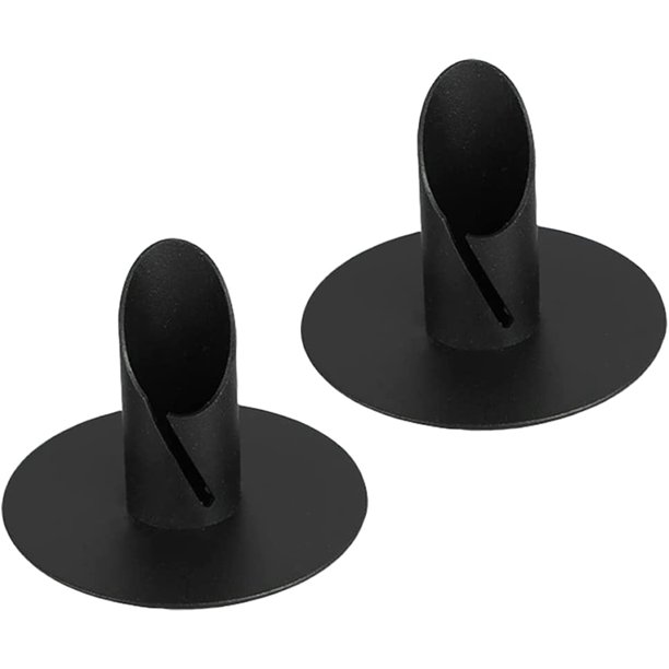 Black Candelabra 2 Piece Metal Candle Holder Black Pillar Candle