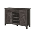 thumbnail image 2 of Benjara Syna 45 Inch Buffet Cabinet with 3 Storage Drawers, Wine Rack, Gray, 2 of 6
