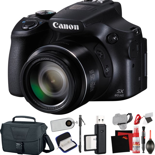Cámara Digital Canon PowerShot SX60 HS Internacional + Paquete de Accesorios