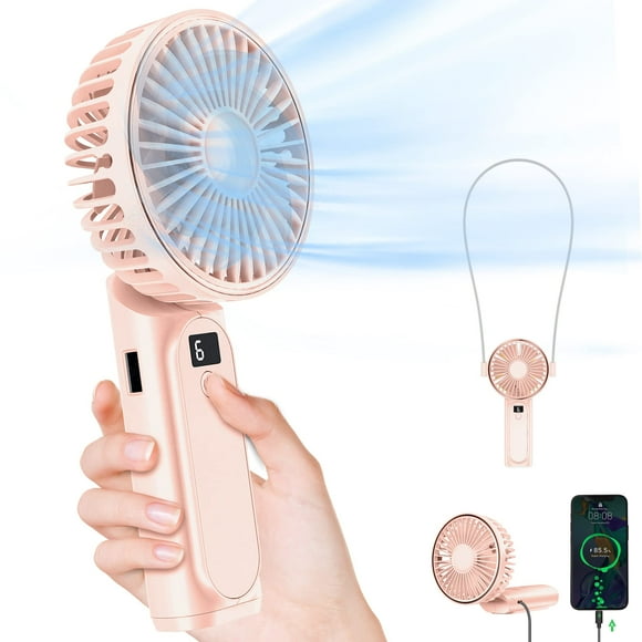 Ventilador portátil de mano TUNISE 4000 mAh con Power Bank Rosa