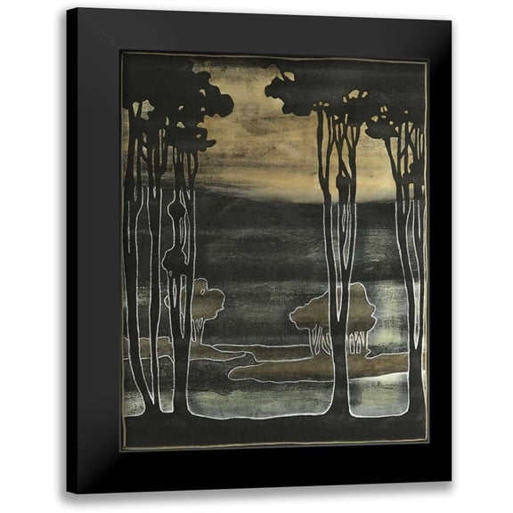 Goldberger, Jennifer 12x14 Black Modern Framed Museum Art Print Titled - Small Nouveau Trees I