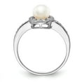 thumbnail image 2 of 925 Sterling Silver Rhodium-plated Diam. & FW Cultured Pearl Ring Size: 5; for Adults and Teens; for Women and Men, 2 of 5