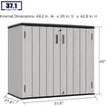 thumbnail image 3 of Hemoton Outdoor Garage Cabinet Grey Plastic Utility Storage Cabinet for Patio and Garden, 3 of 5