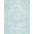 thumbnail image 1 of Unique Loom Richmond Tapis de Bordure de Médaillon 10' x 13' Rectangle Aqua/ivoire, 1 of 1