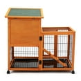 thumbnail image 5 of Pefilos 39" Waterproof Chicken Coop for Outdoor, Indoor Rabbit Hutch, Wood Hen House with Rolling Casters, Removable Tray, Orange, 5 of 10