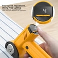thumbnail image 3 of Cordless 4-Speed Electric Cutting Tool with 2000mAh Rechargeable Battery, LED Display & Light, USB Charging, Quick-Change SK5 Blade for Cardboard, Fabric, Leather & Crafts – MD-230 Gray (Battery, 3 of 7