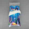 thumbnail image 2 of Ambesonne Colorful Bedding Set 4 Pcs, Cartoon Mermaid Fish, Queen, Multicolor, 2 of 3