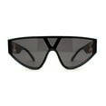 thumbnail image 2 of Womens Lion Emblem Triangular Shield Luxury Fashion Sunglasses Black Gold, 2 of 4