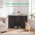 thumbnail image 5 of Gymax Corner Dog Crate Furniture Wooden Dog Kennel End Table Heavy Duty Pet Crate Warm Oak, 5 of 10