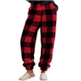 thumbnail image 2 of Stamzod Flannel Pajama Pants Women Fashion Plaid Warm Winter Lounge Pants Comfy Fuzzy Fleece Sleepwear for Women with Pockets, 2 of 7