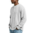 thumbnail image 4 of Henley Shirts for Men Casual Relaxed Fit Long Sleeve Pullover Waffle Knit Tees, 4 of 4