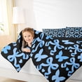 thumbnail image 3 of Erosebridal Black Blue Full Size Comforter Sets for Girls, Butterfly Bow-Tie Bedding Sets, Black Reversible, 1 Comforter and 2 Pillowcases, 3 of 6