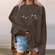 thumbnail image 2 of Sudadera para mujer Sudaderas de cuello redondo Festival Moda Otoño Impreso Blusa de manga larga suelta Casual Pullover Tops Sudadera Odeerbi ODB-5, 2 of 5
