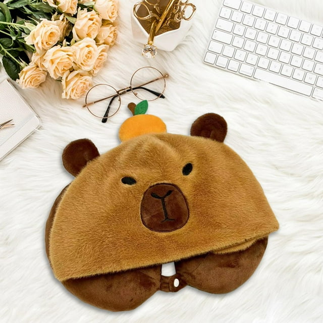 Almohada Para El Cuello Con Capucha Cojín De Avión Con Funda Desmontable Con Cremallera Para El Hogar CUTICAT almohada de viaje para el cuello