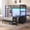 Black, variant on Toogaho Bunk Bed Twin Over Twin Size with LED Lights & Storages & Charging Station,L-Shaped Metal Loft Bed Frame for Bedroom,Brown