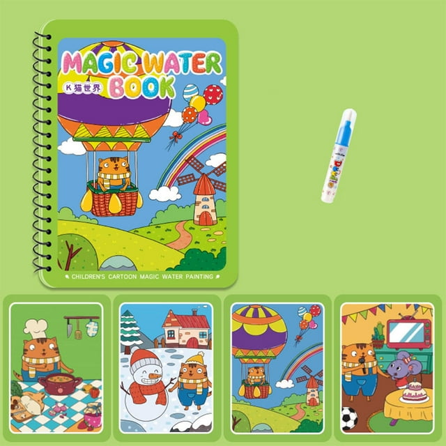 Fiudx Set de Acuarela Mágica, Kit de Dibujo Reutilizable, Rotuladores Seguros a Base de Agua, Divertido Proyecto de Arte, Práctico Diseño para Viajes, Perfecto para Niños Pequeños, Set de 5 Ml con Ro