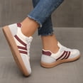 thumbnail image 5 of HEWUQI Women's Lace up Fashion Sneakers Trendy Stripe Athletic Walking Shoes Cushioned Insoles Shoes for All Day Wear Wine Size 9.5, 5 of 7