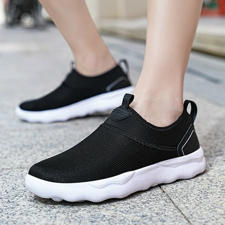 

Yolai Men Sports Shoes Fashion Summer New Pattern Simple Solid Mesh Breathable Comfortable Thick Sole Soft Sole Slip On Shoes