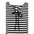 thumbnail image 2 of Big Girls' Skirt Set Dress Ottoman Striped Crop Top Flyer Skirts Easter Casual Girl Dress Black 10 (J20KS74), 2 of 3
